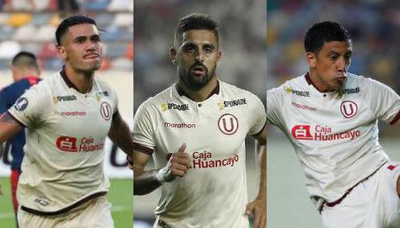 Sus partidos en Liga 1: Dos Santos (18), Urruti (19) y Alonso (13). (Fotos: Liga 1)