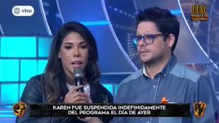 EEG: Karen Dejo pide disculpas y retorna al programa