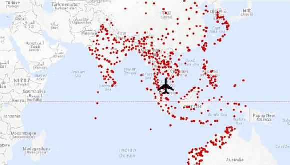 Avión perdido de Malasia podría estar en todos estos lugares