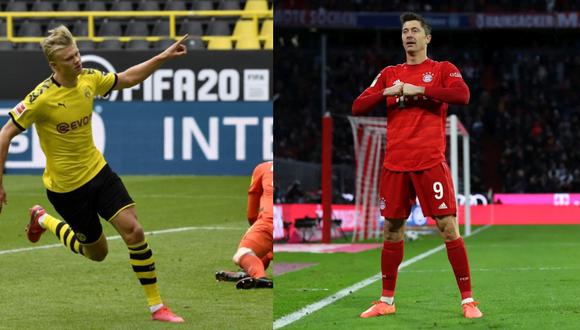 Haaland vs. Lewandowski. (Fotos: AFP / Bayern)