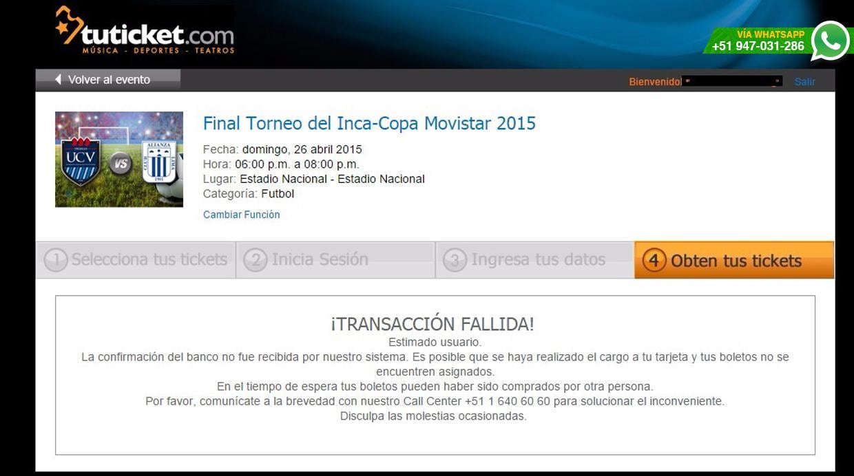 Alianza Lima-Vallejo: quejas por compra de entrada en Tu Ticket - 2