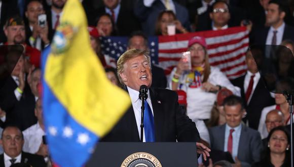 Donald Trump se dirigió a la numerosa comunidad de Venezuela de Florida. (AFP).