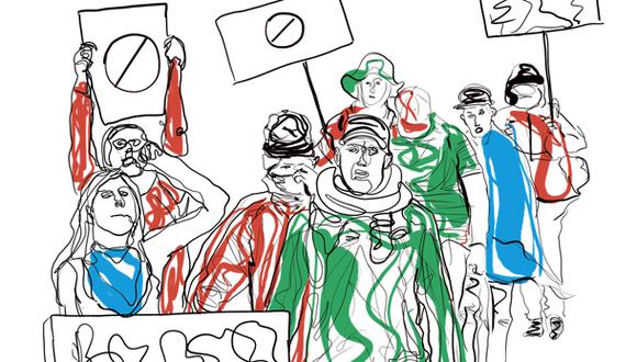 "El problema se complica porque estas protestas son frecuentemente capitalizadas por activistas políticos de extrema izquierda". (Ilustración: Giovanni Tazza)