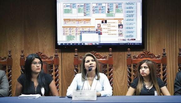 Marita Barreto Rivera (al centro) estuvo acompañada por los integrantes del equipo de fiscales con los que realizó las investigaciones. Anunció que aún quedan otros casos por indagar sobre el clan Orellana. (Foto: Jesús Saucedo/GEC)