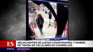 Delincuentes roban tienda de accesorios para celulares en Chorrillos