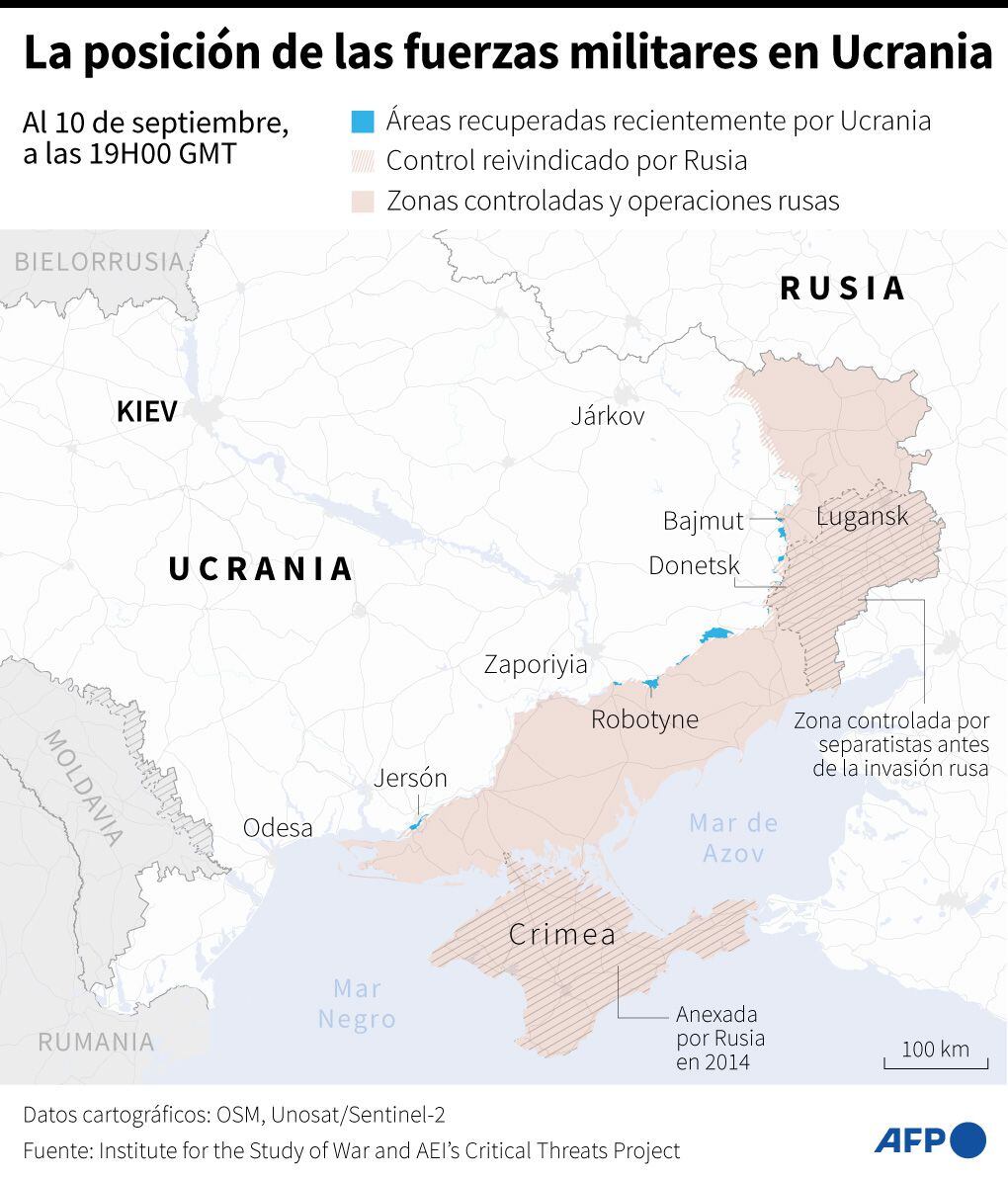The situation of the war in Ukraine as of September 11, 2023. (AFP).