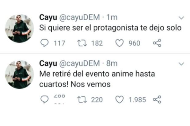 Captura de imagen de la reacciòn de Cayu en los camerinos.