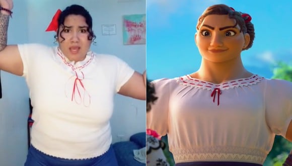 Maribel Martínez imita al personaje de Luisa Madrigal de la película "Encanto". (Imagen: @maribelspiritualjourney)