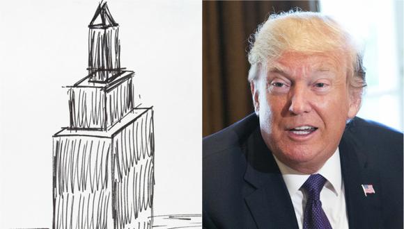 Subastaron en 16.000 dólares un dibujo del edificio Empire State hecho por Donald Trump. (Foto: Reuters/EFE)