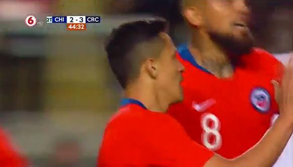 Chile vs. Costa Rica: Alexis Sánchez se reivindicó con este gol tras fallar penal que intentó picar. (Foto: captura)
