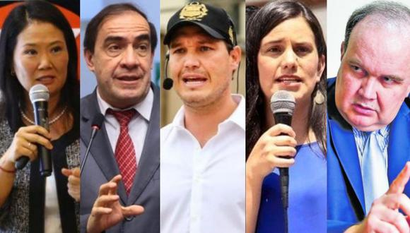 Candidatos - Elecciones 2021 - George Forsyth, Yonhy Lescano, Rafael López Aliaga, Keiko Fujimori y Verónika Mendoza