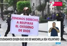 Arequipa: ciudadanos exigen que el uso de mascarillas sea de voluntario
