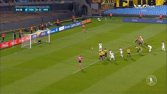 Gol de López de penal para el 1-0 de Plaza Colonia vs. Peñarol | Video: VTV Plus.