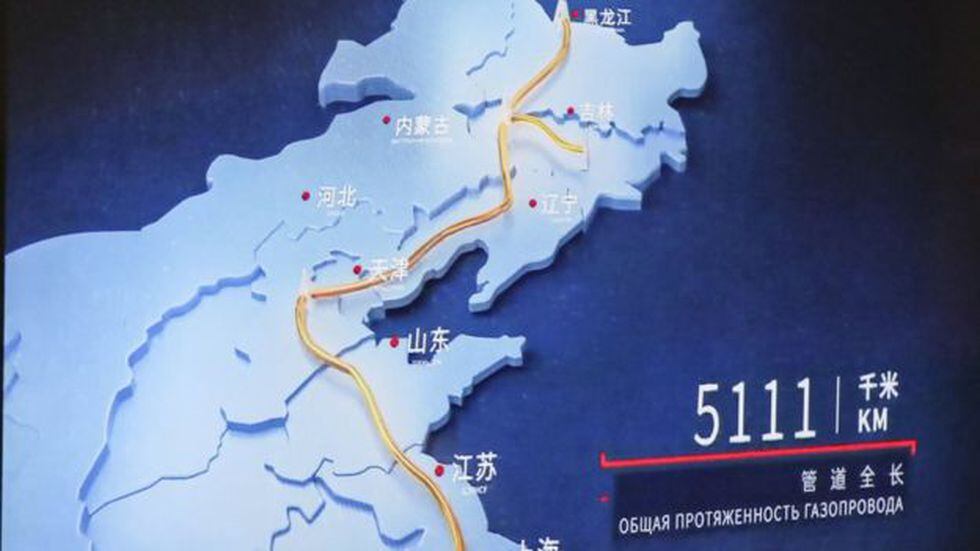 El gasoducto transporta gas natural desde el este de Siberia al norte de China. (EPA).