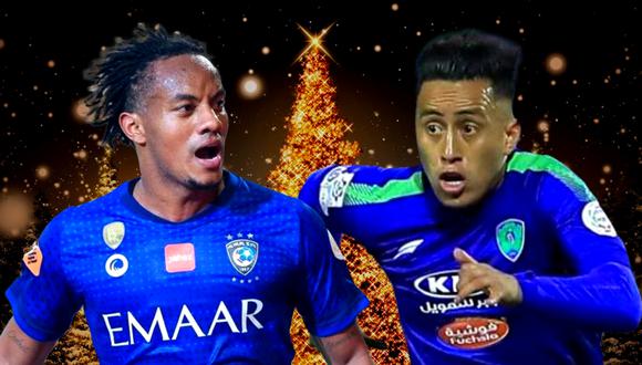 Al Hilal de André Carrillo vs. Al Fateh de Christian se miden este 25 de diciembre desde las 9:50 a.m. (hora peruana). (Foto: edición propia).