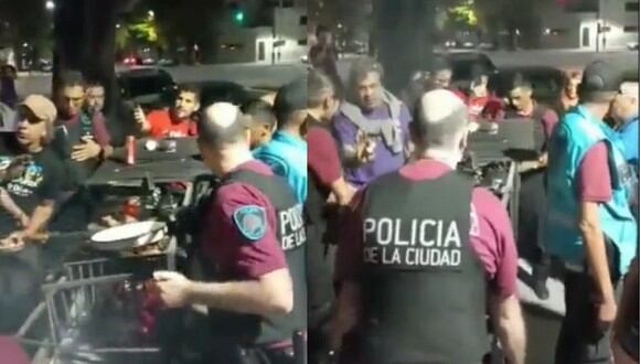 La Policía decomisó una parrilla a jóvenes que realizaban una celebración en Argentina. (Foto: Twitter / @canalabiertoar).