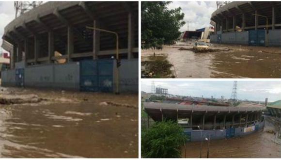 Fútbol peruano: exteriores del estadio Mansiche lucen inundados