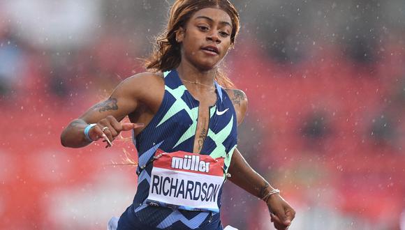 Sha’Carri Richardson ganó la carrera de 100 metros en las pruebas de EE.UU. (Foto: AFP)