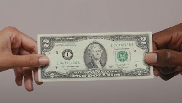 El billete de 2 dólares es uno de los más buscados por los coleccionistas (Foto: Daniel Martel/YouTube)