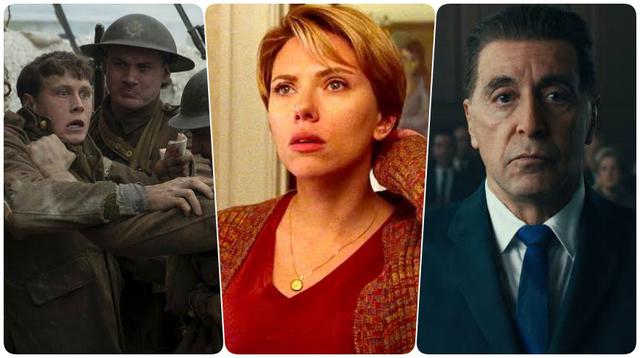 De izquierda a derecha "1917", "Marriage Story" y "The IRishman"; nominadas a Mejor película. Fotos: Difusión.