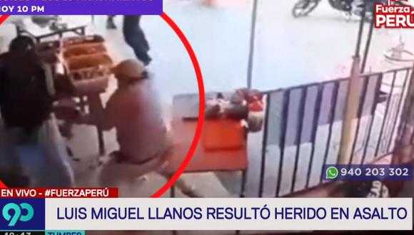 Luis Miguel Llanos hace uso de su arma de fuego cuando unos sujetos lo abordaron. (Latina)