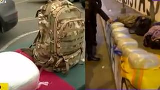 PNP interviene a “Los Chamos Mochileros”, quienes transportaban 20 kilos de droga en maletines | VIDEO
