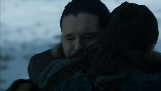 “Game of Thrones”: el emotivo reencuentro de Jon Snow y Arya. (Foto: Captura de pantalla)