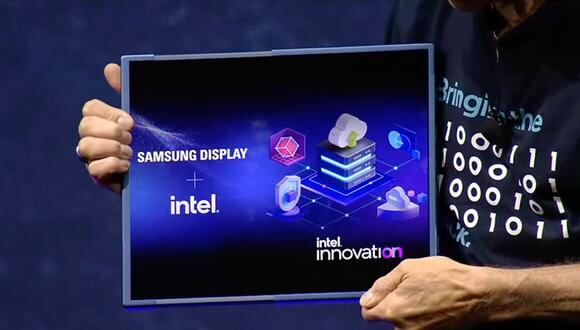 La pantalla deslizable de Samsung e Intel. | (Foto: Intel)