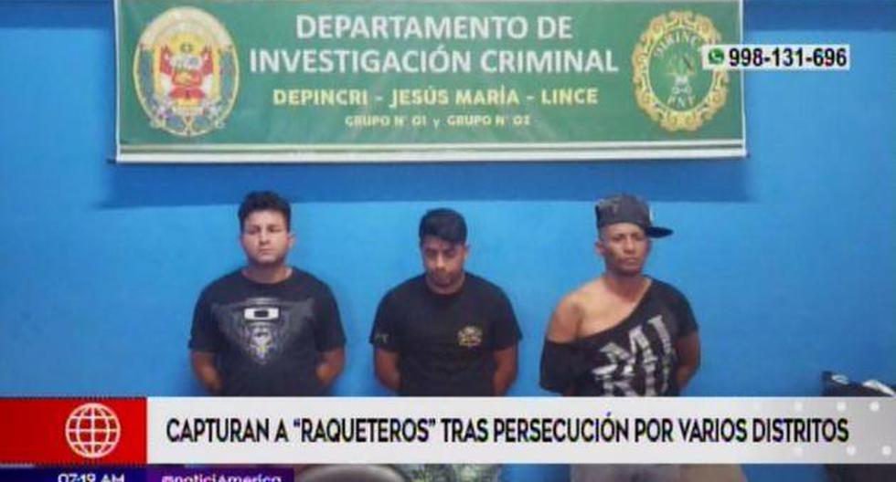 Ellos fueron trasladados a la Depincri de Jesús María, bajo la presunta comisión del delito de robo agravado. (Foto: Captura/América Noticias)