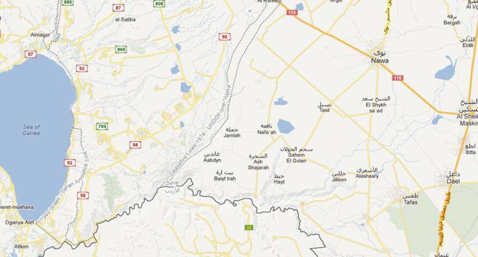 Incidente ocurrió en la frontera entre Israel y Siria. (Imagen: maps.google.com)