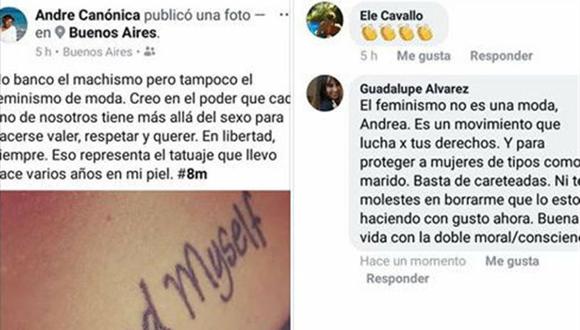 El intercambio en Facebook que detonó las denuncias en Argentina . (Captura)