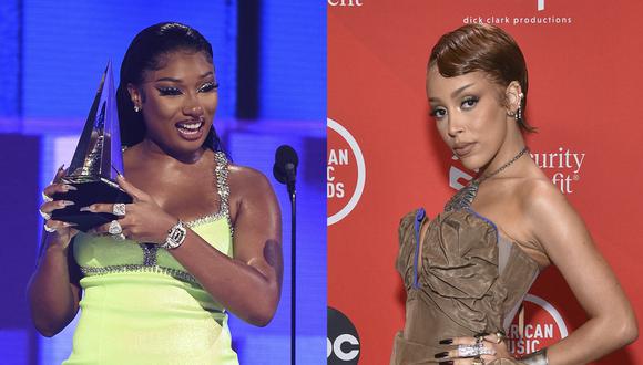 Las cantantes durante los American Music Awards del 2020. Ambas se hicieron virales por sus canciones en TikTok y compiten por el puesto de Mejor artista nuevo en la edición número 63 de los Grammy. (Foto: Cortesía de ABC para AFP)