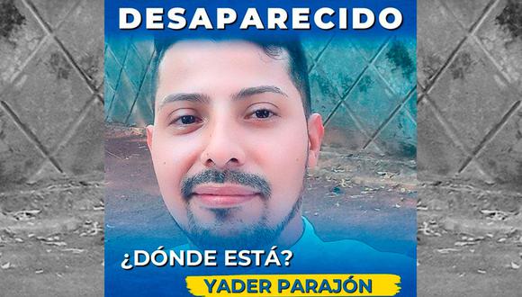Yader , hermano menor de Jimmy Parajón, "asesinado en la Upoli (Universidad Politécnica de Nicaragua) el 11 de mayo de 2018", fue reportado como desaparecido el sábado pasado en el puesto fronterizo El Guasaule. (Foto: Twitter @AzulyMonitoreo)