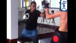 Luis Trujillo y su entrenamiento haciendo muay thai