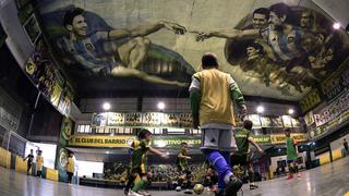 Diego Maradona, Lionel Messi y el mural al estilo de la Capilla Sixtina