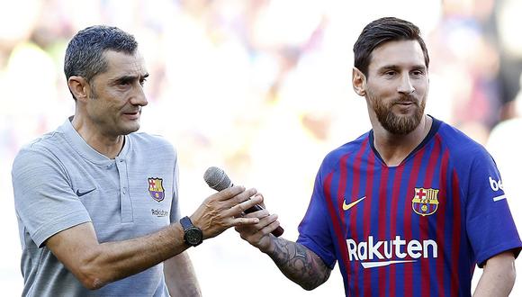 Lionel Messi y los elogios de Ernesto Valverde, tras doblete con el Barcelona. (Foto: AP)