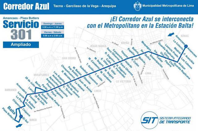 Corredor azul y Metropolitano se conectarán en estación Balta - 2