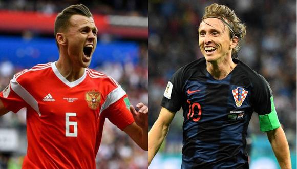 Rusia y Croacia se enfrentarán este sábado por el pase a la semifinales del Mundial Rusia 2018. (Foto: AFP)