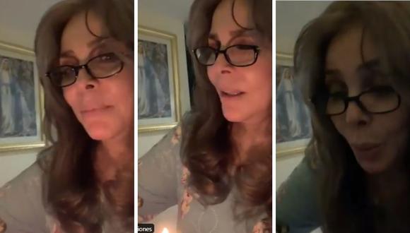 Verónica Castro en el video donde muestra su regalo de cumpleaños. (Foto: Captura de Twitter / @vrocastroficial).