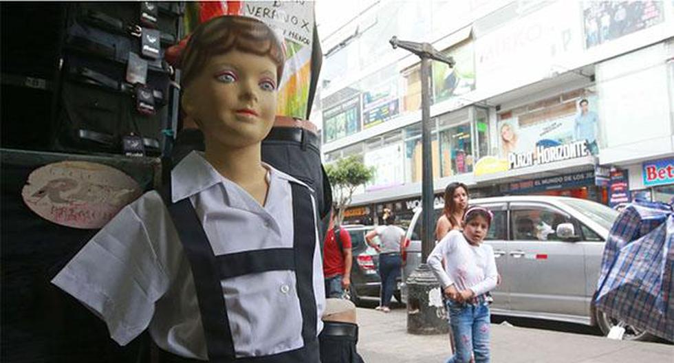 Perú. En Gamarra se venden los uniformes escolares desde 35 soles. (Foto: Agencia Andina)
