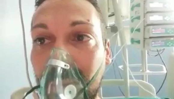 El italiano Gianni Zampino, de 40 años, enfermó de coronavirus. (Captura de video Rai Uno).