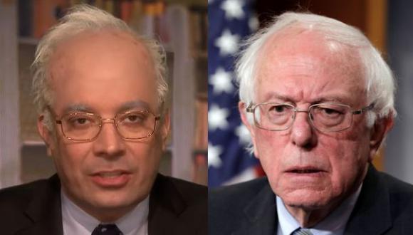 A la izquierda Jimmy Fallon y a la derecha Bernie Sanders.