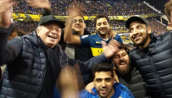 Moisé Caire, socio vitalicio de Boca, en una de las tantas noches de Copa Libertadores. (Foto: La Nación)