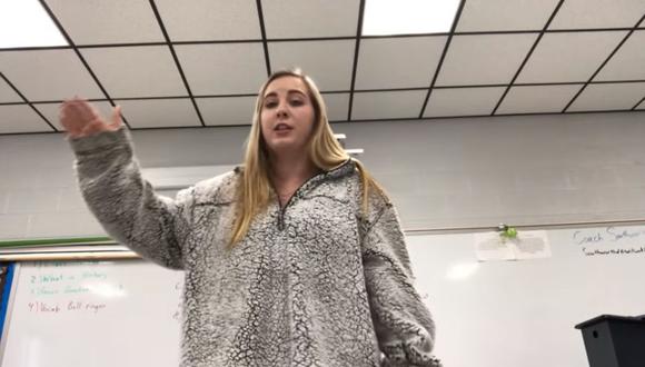 Emily Gipson, de 16 años, se convirtió en viral por un apasionado discurso contra el bullying en su escuela en Estados Unidos. Fue castigada. (Capturado: YouTube)