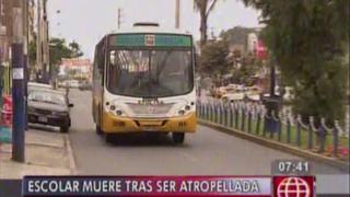Escolar falleció tras ser atropellada por bus en Chorrillos