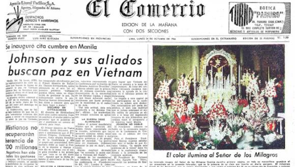El 5 de octubre, El Comercio había publicado la primera radiofoto a color en su portada.
