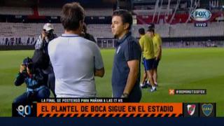 River vs. Boca: Gallardo se acercó a saludar al plantel 'xeneize' de cara a la final del domingo | VIDEO