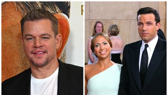 Matt Damon se refirió al romance de Jennifer Lopez y su amigo Ben Affleck. (Fotos: AFP)
