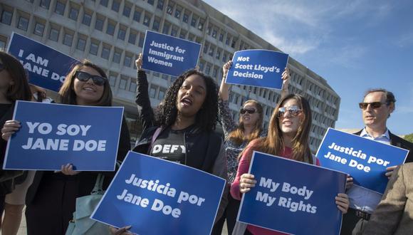 Manifestantes en favor del aborto en Estados Unidos. (AP).