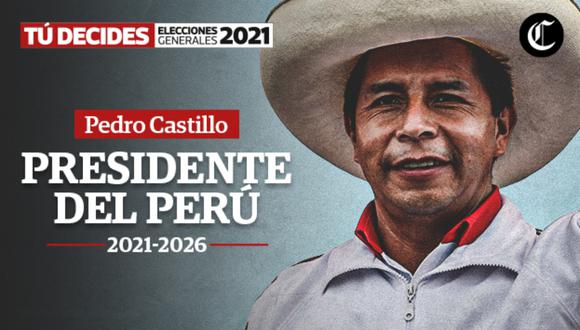 El Jurado Nacional de Elecciones oficializó a Pedro Castillo como nuevo presidente de la República en el periodo 2021-2026. (Foto: Diseño El Comercio)